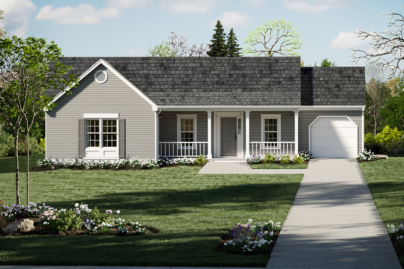 Ranch Style House Plan - 3 Beds 2 Baths 1350 Sq/Ft Plan #30-127 Exterior