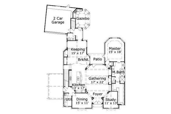 Floor Plan - Main Floor for European House Plan #411-522 - 5 bed, 5 bath