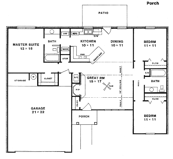 Home Plan - Mediterranean Floor Plan - Main Floor Plan #14-148