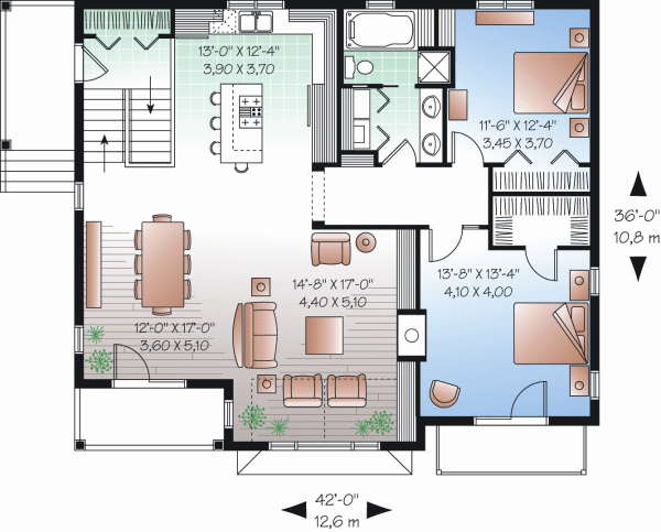 House Plan Design - Country Floor Plan - Main Floor Plan #23-2269