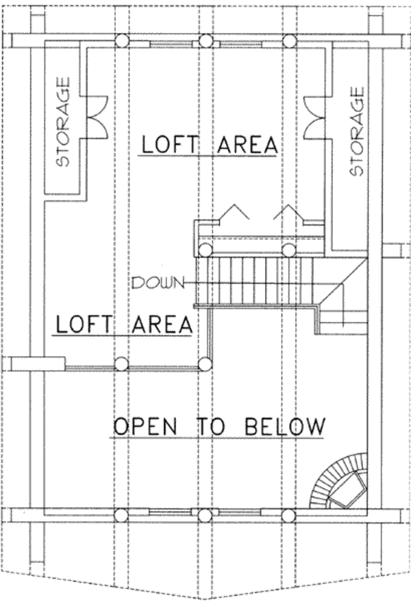Log Floor Plan - Upper Floor Plan #117-494