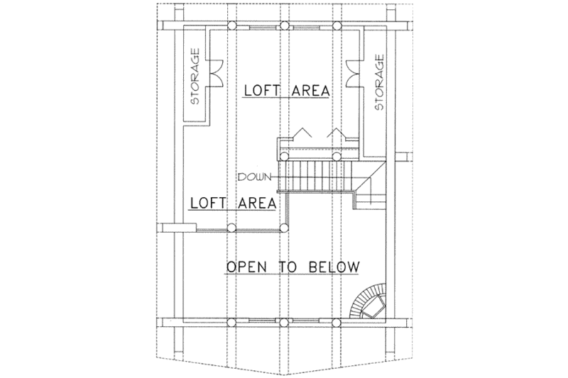 Home Plan - Floor Plan - Upper Floor for Log House Plan #117-494 - 2 bed, 1.5 bath