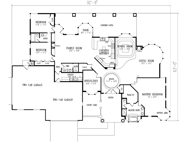 Adobe / Southwestern Floor Plan - Main Floor Plan #1-715