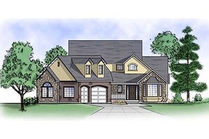 Country Exterior - Front Elevation Plan #5-367