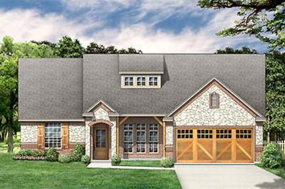 Exterior - Front Elevation for Tudor House Plan #84-269 - 3 bed, 2 bath