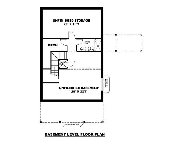 Dream House Plan - Log Floor Plan - Lower Floor Plan #117-1019