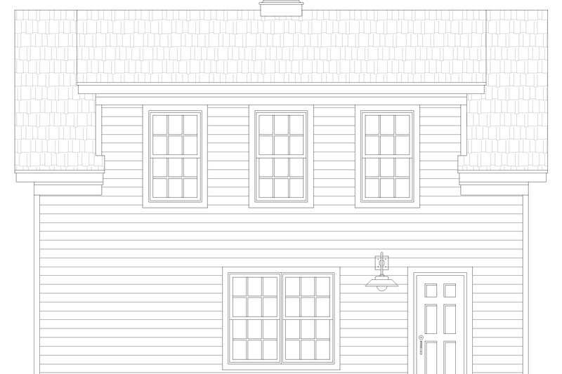 House Blueprint - Exterior - Other Elevation for Colonial House Plan #932-989, 0.5 bath
