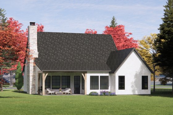 Exterior - Rear Elevation for European House Plan #1096-83 - 4 bed, 3 bath