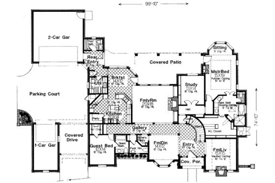 Floor Plan - Main Floor for European House Plan #310-211 - 6 bed, 6.5 bath