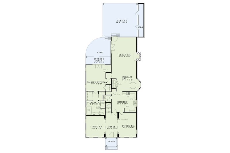 Dream House Plan - Floor Plan - Main Floor for Southern House Plan #17-203 - 3 bed, 2.5 bath