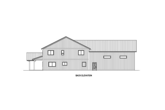 Exterior - Rear Elevation 2 for Barndominium House Plan #1084-14 - 3 bed, 2.5 bath