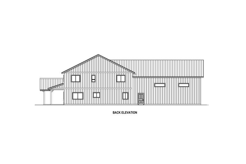Dream House Plan - Exterior - Rear Elevation 2 for Barndominium House Plan #1084-14 - 3 bed, 2.5 bath