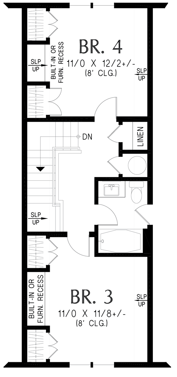 Home Plan - Floor Plan - Upper Floor for Traditional House Plan #48-1231 - 4 bed, 3 bath