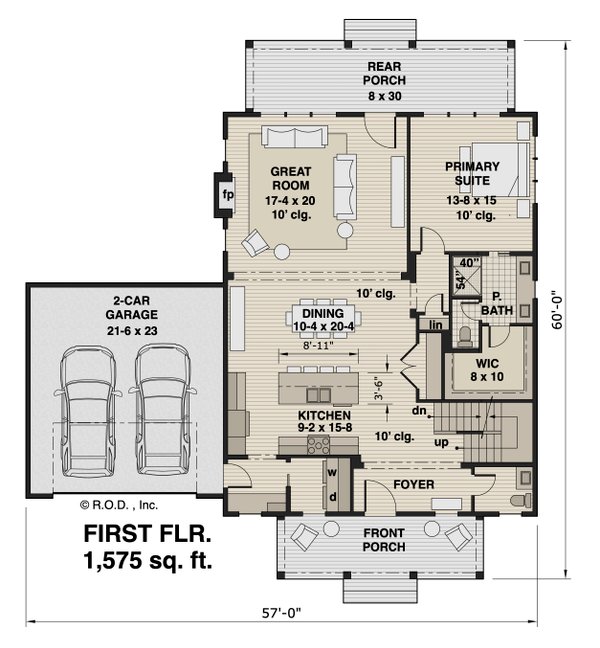 Farmhouse Floor Plan - Main Floor Plan #51-1266