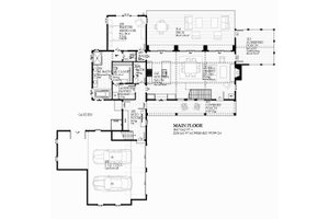 Farmhouse style, country design house plan, main level floor plan