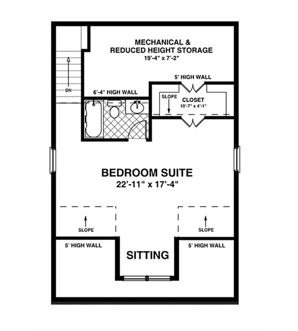 Craftsman Floor Plan - Upper Floor Plan #56-613