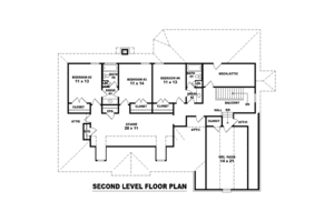 Floor Plan - Upper Floor for Traditional House Plan #81-1544 - 4 bed, 3.5 bath
