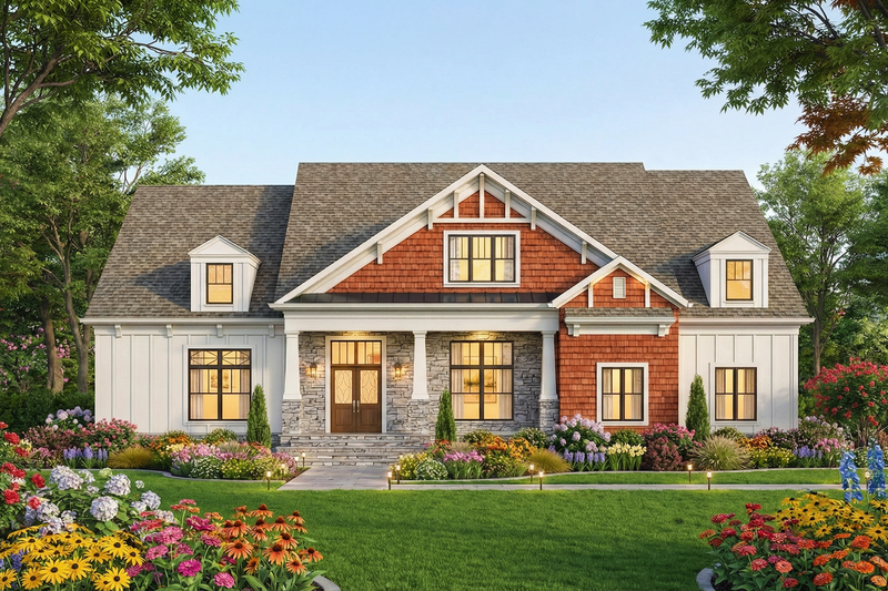 House Plan Design - Exterior - Front Elevation 6 for Craftsman House Plan #119-327 - 4 bed, 4.5 bath