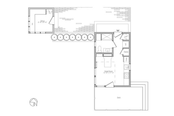 Floor Plan - Main Floor for Modern House Plan #914-4 - 1 bed, 1 bath