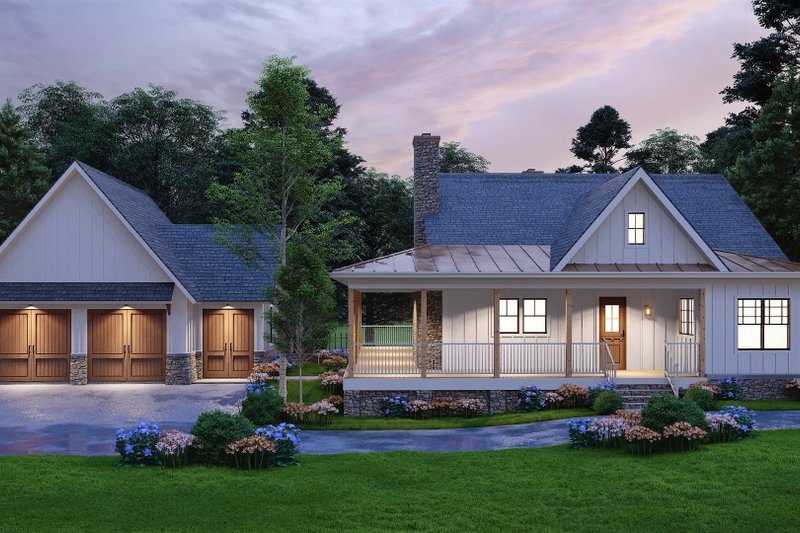 House Blueprint - Farmhouse Exterior - Front Elevation Plan #54-508