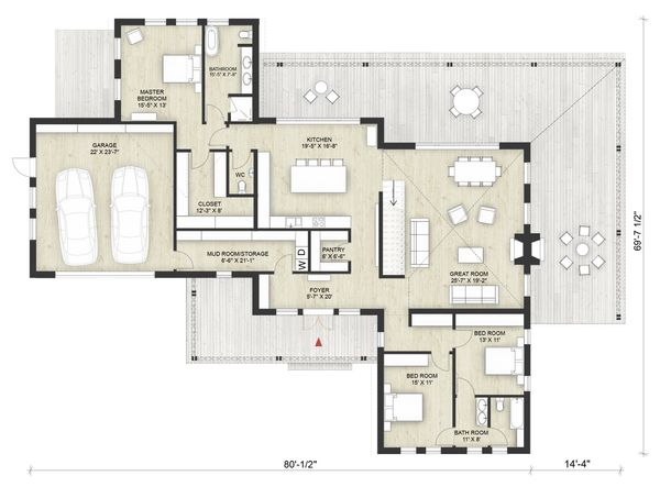 House Blueprint - Modern Floor Plan - Main Floor Plan #924-6