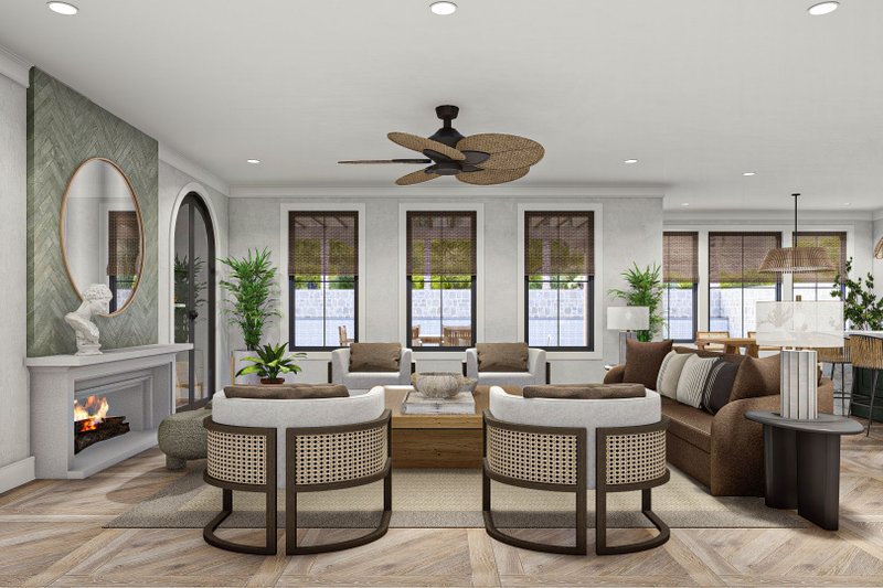 Home Plan - Interior - Family Room 1 for Mediterranean House Plan #455-566 - 4 bed, 3.5 bath