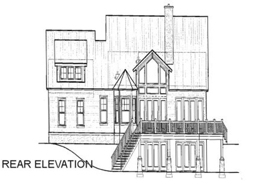 Exterior - Rear Elevation for Craftsman House Plan #417-276 - 3 bed, 2.5 bath