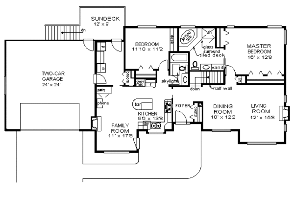 House Plan Design - Ranch Floor Plan - Main Floor Plan #18-144
