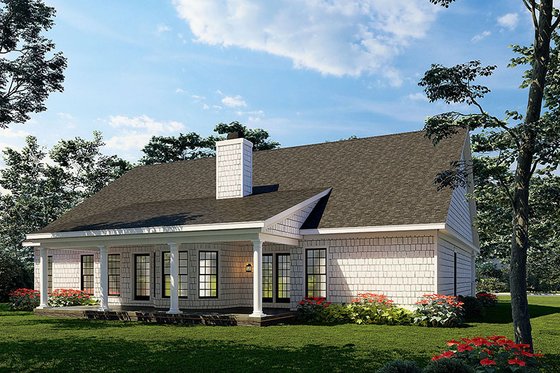 Exterior - Rear Elevation for Traditional House Plan #17-1086 - 4 bed, 2 bath