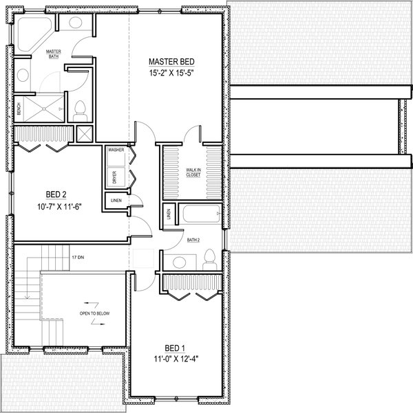 Country Floor Plan - Upper Floor Plan #497-66