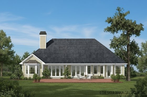 Exterior - Rear Elevation for Country House Plan #930-184 - 3 bed, 2 bath