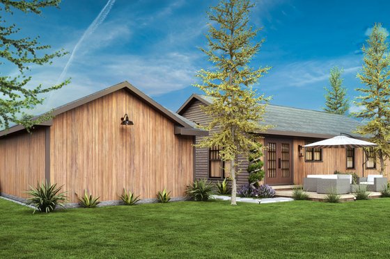 Exterior - Rear Elevation for Cottage House Plan #54-684 - 2 bed, 2 bath