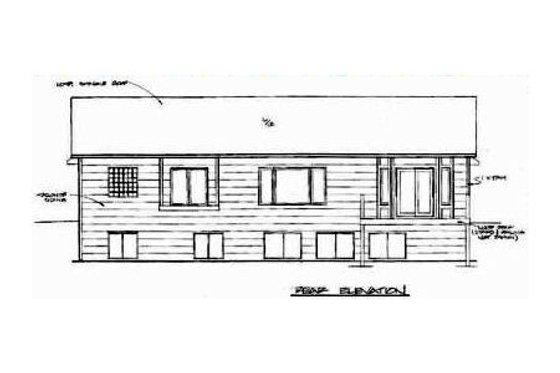 Exterior - Rear Elevation for Traditional House Plan #58-125 - 3 bed, 2 bath