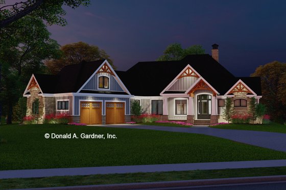 Exterior - Front Elevation 3 for Craftsman House Plan #929-1154 - 3 bed, 2.5 bath