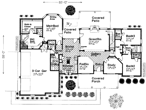 Dream House Plan - Southern Floor Plan - Main Floor Plan #310-263