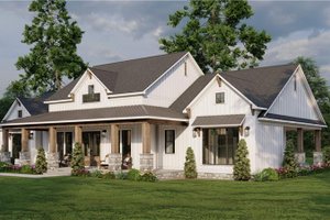 Exterior - Front Elevation 3 for Farmhouse House Plan #923-393 - 3 bed, 3.5 bath
