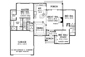 Floor Plan - Main Floor for Traditional House Plan #929-57 - 3 bed, 2 bath