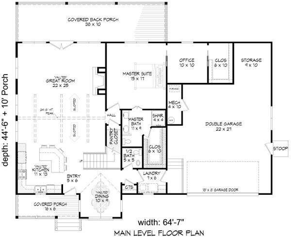 Prairie Floor Plan - Main Floor Plan #932-1174