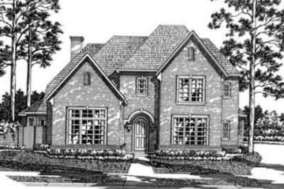 Exterior - Front Elevation for European House Plan #141-133 - 4 bed, 4.5 bath