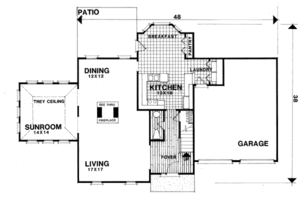 Floor Plan - Main Floor for European House Plan #56-179 - 4 bed, 2.5 bath