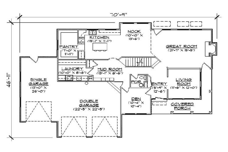 Dream House Plan - Floor Plan - Main Floor for Country House Plan #5-385 - 5 bed, 3.5 bath