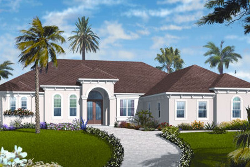 House Blueprint - Mediterranean Exterior - Front Elevation Plan #23-2221