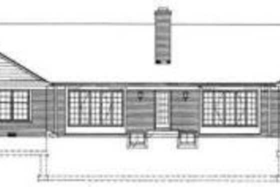 Exterior - Rear Elevation for Ranch House Plan #72-447 - 5 bed, 3 bath