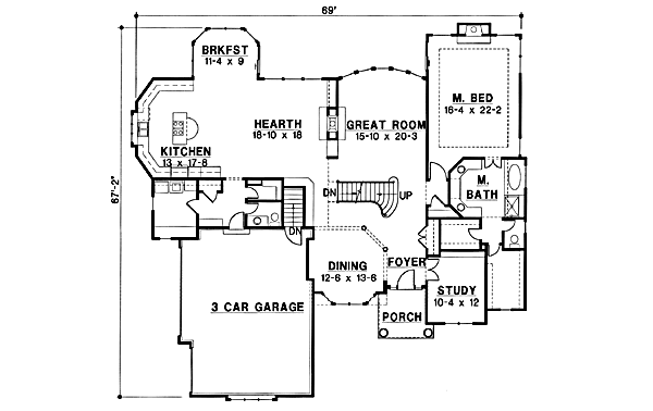 European Floor Plan - Main Floor Plan #67-205