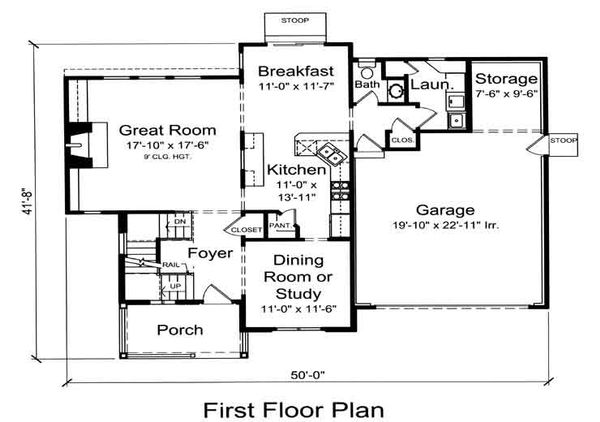 Dream House Plan - Traditional Floor Plan - Main Floor Plan #46-480