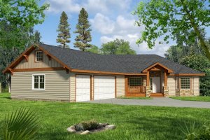 Exterior - Front Elevation for Traditional House Plan #117-1101 - 3 bed, 3 bath