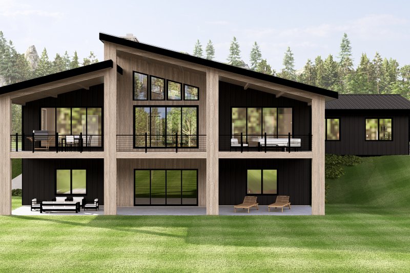 Architectural House Design - Exterior - Rear Elevation 1 for Contemporary House Plan #1064-387 - 3 bed, 2 bath