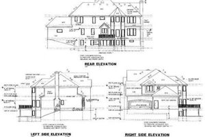 Exterior - Rear Elevation for European House Plan #67-613 - 4 bed, 3.5 bath
