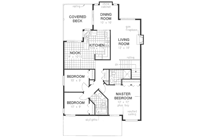 House Plan Design - Floor Plan - Main Floor for Traditional House Plan #18-9307 - 3 bed, 2 bath
