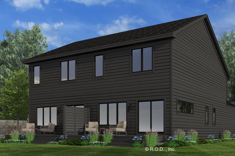 Home Plan - Exterior - Rear Elevation 2 for Modern House Plan #51-1320 - 2 bed, 2.5 bath